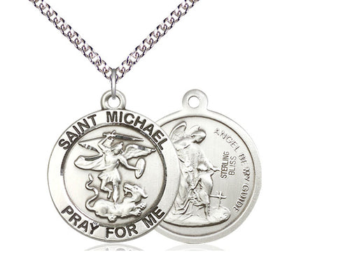 Saint Michael Silver Pendant And Chain