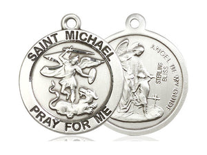 Saint Michael Silver Pendant And Chain