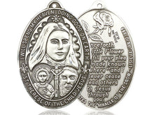 Load image into Gallery viewer, Saint Therese Oval Silver Pendant With Chain