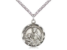 Load image into Gallery viewer, Saint Camillus Silver Pendant With Chain Religious