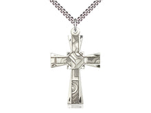 Laden Sie das Bild in den Galerie-Viewer, Mosaic Silver Cross With Chain Religious