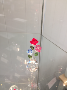 Triple Roses Crystal Figurine