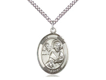 Load image into Gallery viewer, Saint Mark Silver Pendant With 24 Inch Silver Curb Chain Religious