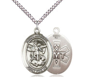 Load image into Gallery viewer, Saint Michael E.M.T. Silver Pendant With Chain