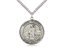 Cargar imagen en el visor de la galería, Saint Patrick Silver Medal With Chain Religious