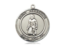 Load image into Gallery viewer, Saint Peregrine Silver Medal With 18 Inch Silver Curb Chain Religious