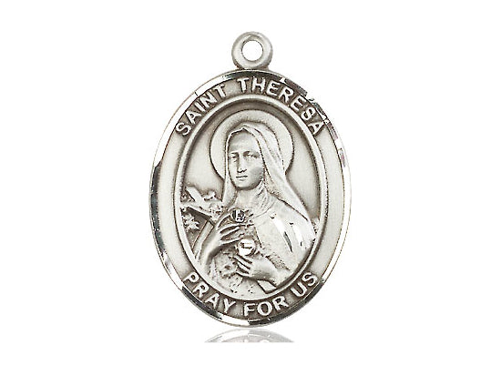 Saint Theresa Sterling Silver Medal With 18 Inch Chain Religious
