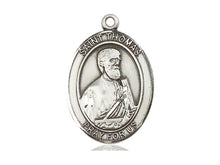 Cargar imagen en el visor de la galería, Saint Thomas The Apostle Silver Pendant With Chain Religious