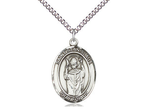 Saint Stanislaus Silver Pendant With 24 Inch Silver Chain Religious