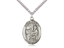 Charger l&#39;image dans la galerie, Saint Jerome Silver Pendant And Chain