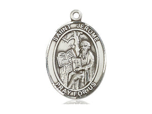 Saint Jerome Silver Pendant And Chain