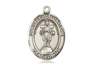 Our Lady Of All Nations Silver Pendant And Chain