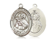 Load image into Gallery viewer, Our Lady Of Mount Carmel Silver Pendant With Chain Religious