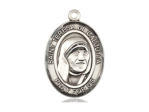 Saint Teresa Of Calcutta Silver Pendant And Chain Religious