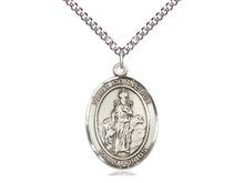 Load image into Gallery viewer, Saint Cornelius Silver Pendant And Chain Religious