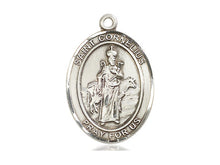 Load image into Gallery viewer, Saint Cornelius Silver Pendant And Chain Religious