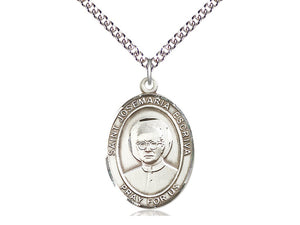 Saint Josemaria Escriva Silver Pendant With Chain Religious
