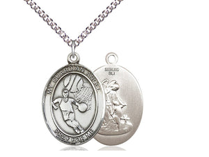 My Guardian Angel Basketball Silver Pendant With Chain