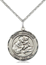 Laden Sie das Bild in den Galerie-Viewer, Saint Anthony Silver Pendant And 18 Inch Silver Chain Religious