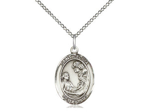 Saint Cecilia Silver Pendant With 18 Inch Silver Chain Religious