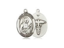 Cargar imagen en el visor de la galería, Saint Camillus Nurse Silver Oval Pendant With Chain