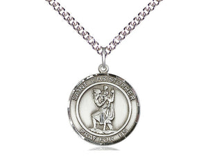 Saint Christopher Silver Pendant And Chain