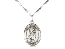 Load image into Gallery viewer, Saint Christopher Silver Pendant With Chain