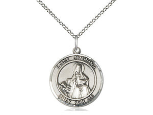 Saint Dymphna Silver Pendant With Chain