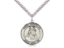 Load image into Gallery viewer, Saint Nicholas Silver Pendant With Silver Chain