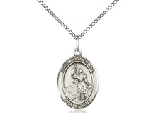 Charger l&#39;image dans la galerie, Saint Joan Of Arc Silver Medal And 18 Inch Silver Chain Religious