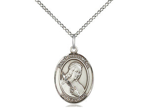 Saint Philomena Silver Pendant With Chain Religious
