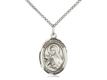 Load image into Gallery viewer, Saint Theresa Sterling Silver Medal With 18 Inch Chain Religious