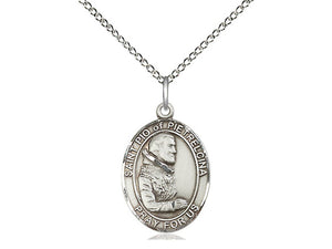 Saint Pio Of Pietrelcina Silver Pendant With Chain