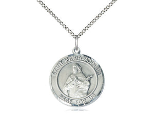 Saint Maria Goretti Silver Pendant With Chain