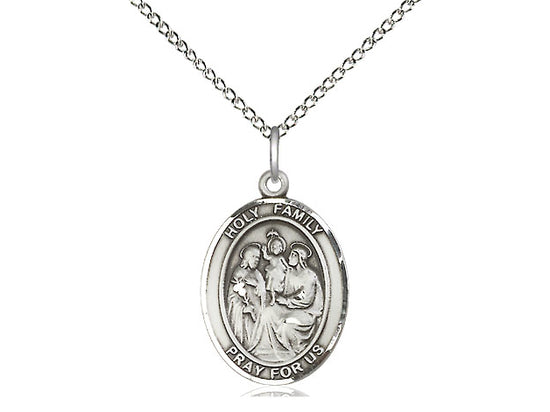 Holy Family Silver Pendant With Chain Religious