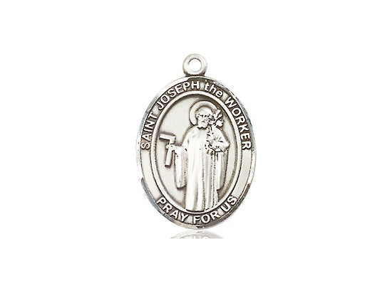Saint Joseph The Worker Silver Pendant And Chain