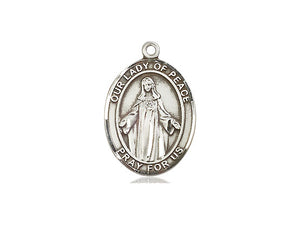 Our Lady Of Peace Silver Pendant And Chain