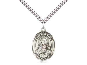 Mater Dolorosa Silver Pendant With Endless Chain