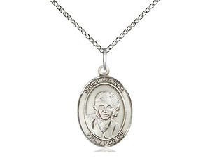 Saint Gianna Silver Pendant And 18 Inch Chain Religious