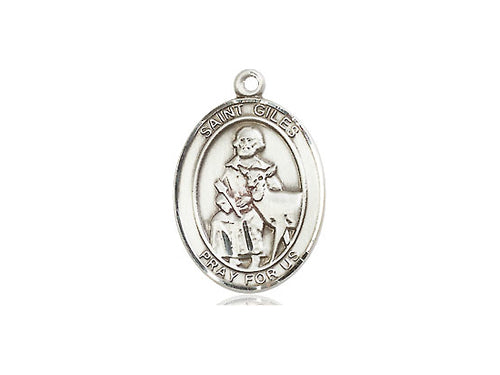 Saint Giles Silver Pendant With Chain Religious