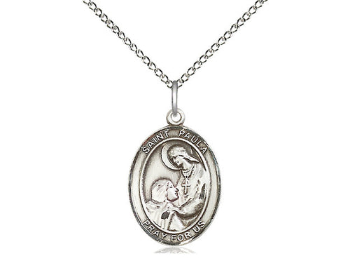 Saint Paula Silver Pendant With Chain Religious