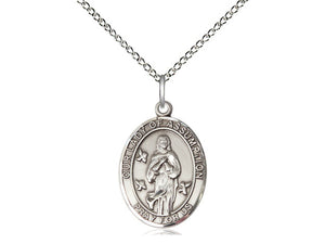Our Lady Of Assumption Silver Pendant And Chain Religious