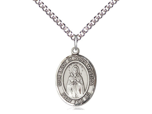 Our Lady Of Rosa Mystica Silver Pendant And Chain Religious