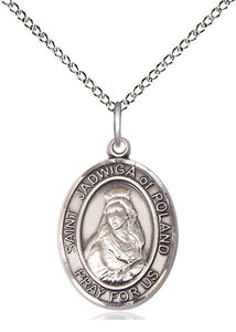 Saint Jadwiga Of Poland Silver Pendant And Chain