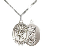 Load image into Gallery viewer, Saint Christopher Silver Dance Pendant And Silver Chain