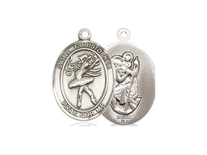 Saint Christopher Silver Dance Pendant And Silver Chain