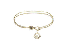 Load image into Gallery viewer, Claddagh Gold Plated Twisted Wire Bangle Bracelet