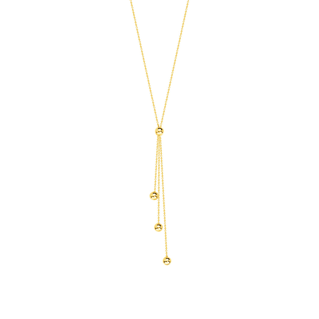 14K Yellow Gold Choker Lariat Necklace