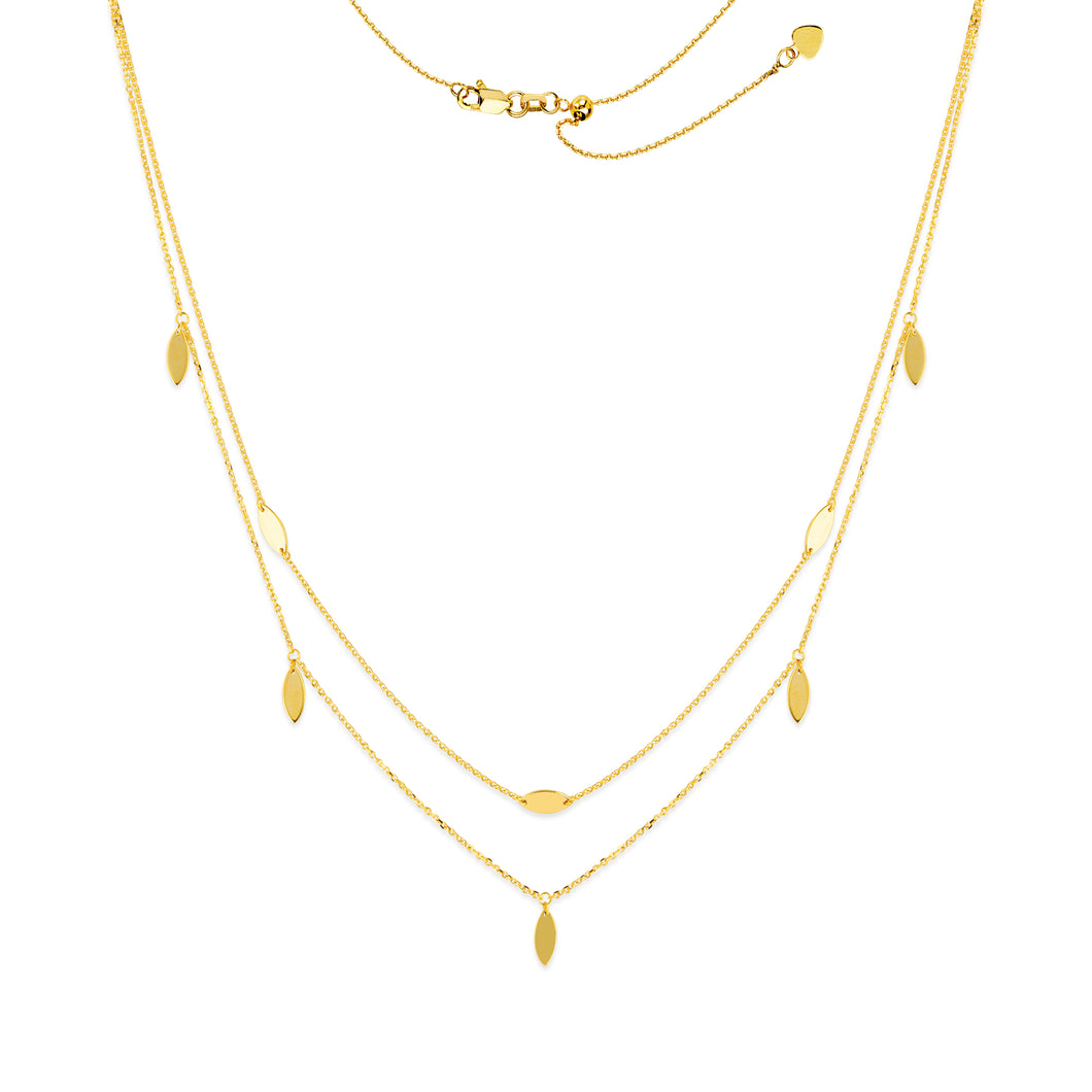 14 K Yellow Gold Layered Choker Necklace