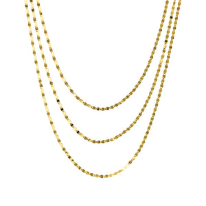14K Gold Triple Layered Necklace